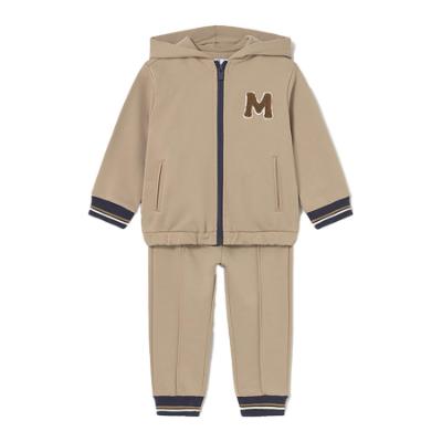 Picture of Mayoral Toddler Boys Winter Hooded Tracksuit Set X 2 - Beige