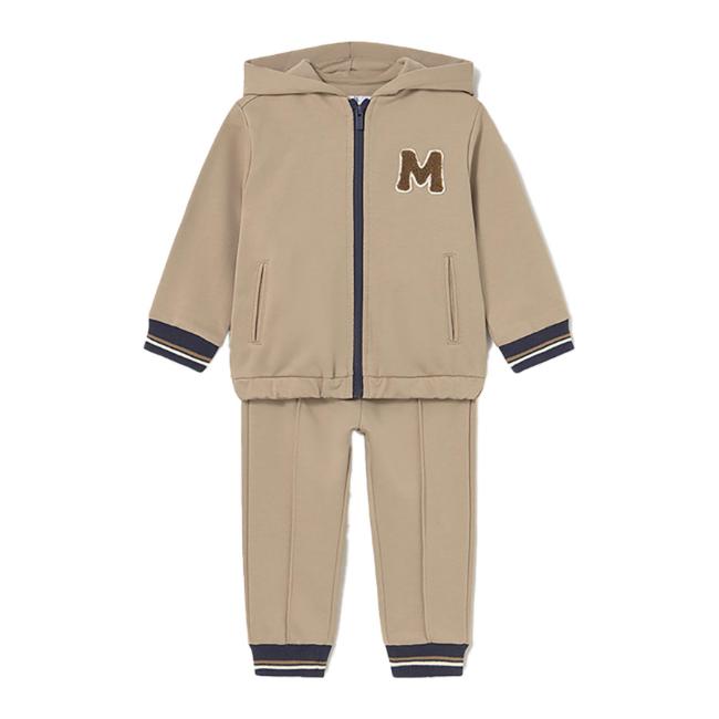Picture of Mayoral Toddler Boys Winter Hooded Tracksuit Set X 2 - Beige