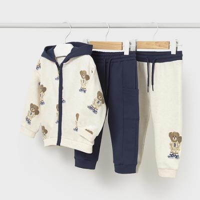 Picture of Mayoral Toddler Boys Winter Hooded Tracksuit Set X 3 - Ivory Navy