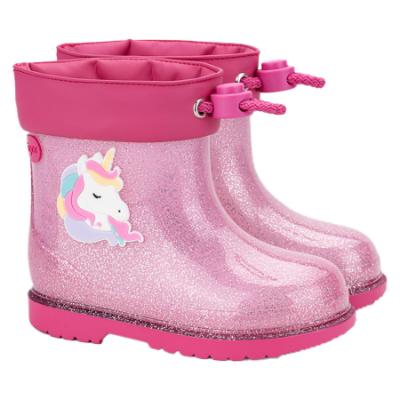 Picture of Igor Bimbi Unicorn Glitter Ankle Rain Boot - Fuchsia Pink