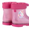 Picture of Igor Bimbi Unicorn Glitter Ankle Rain Boot - Fuchsia Pink