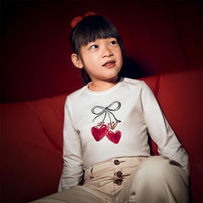 Picture of Mayoral Girls Winter Bow Heart Top & Scrunchie Set X 2 - Ivory Red