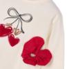 Picture of Mayoral Girls Winter Bow Heart Top & Scrunchie Set X 2 - Ivory Red