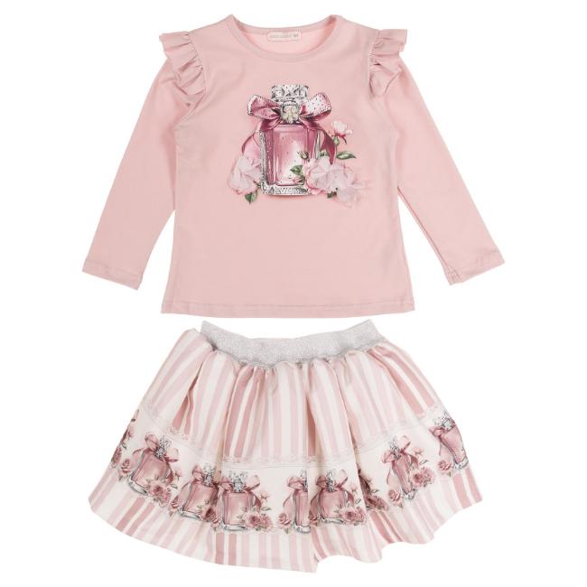 Picture of Giorgio Bambini Girls Perfume Bottle Top & Skirt Set X 2 - Dark Pink