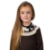 Picture of Foque Girls Knitted Drop Waist Dress With Horses - Brown Beige Black