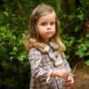 Picture of Foque Girls Plumetti Collar Check Dress - Beige Blue