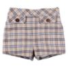 Picture of Foque Boys Shirt  & Check Shorts Set - Blue Beige Blue