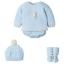 Picture of Mac Ilusion Baby Knitted Collection Rabbit Sweater Bottoms Hat Booties Set X 4 - Cloud Blue