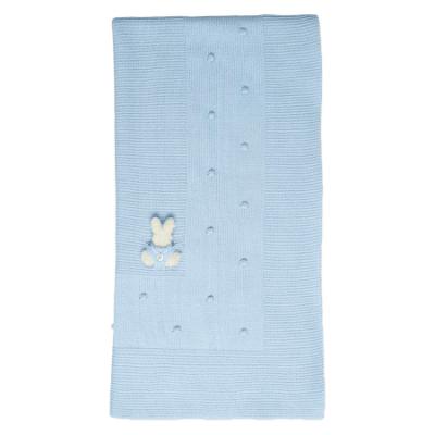 Picture of Mac Ilusion Baby Knitted Collection Boxed Rabbit Baby Shawl - Cloud Blue