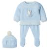 Picture of Mac Ilusion Baby Knitted Collection Rabbit Sweater Leggings Hat Set X 3 - Cloud Blue