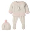 Picture of Mac Ilusion Baby Knitted Collection Rabbit Sweater Leggings Hat Set X 3 - Cream Pink