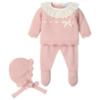 Picture of Mac Ilusion Baby Knitted Collection Girls Sweater Bottoms Bonnet Set X 3 - Vintage Pink