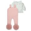 Picture of Mac Ilusion Baby Knitted Collection Seamless Dungarees Blouse Set X 2 - Ivory Vintage Pink