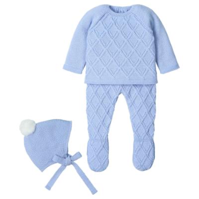 Picture of Mac Ilusion Baby Knitted Collection Sweater Leggings Hat Set X 3 - Sky Blue