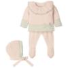 Picture of Mac Ilusion Baby Knitted Collection Girls Sweater Bottoms Bonnet Set X 3 - Nude Pink Ivory Gold