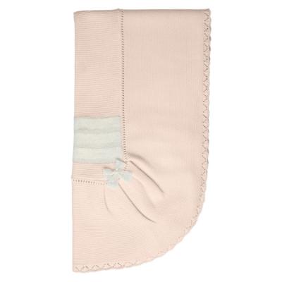 Picture of Mac Ilusion Baby Knitted Collection Boxed Shawl With Ruffle - Nude Pink Ivory Gold