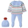 Picture of Mac Ilusion Baby Knitted Collection Jacquard Sweater Leggings Hat Set X 3 - Sky Blue