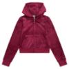 Picture of Juicy Couture Girls  Zip Through Diamante Velour Hoodie - Red Plum