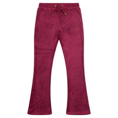 Picture of Juicy Couture Girls Diamante Bootcut Velour Jogger - Red Plum