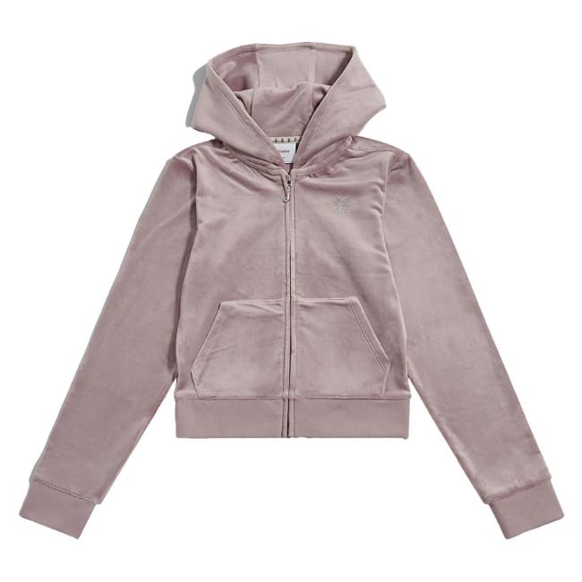 Picture of Juicy Couture Girls  Zip Through Diamante Velour Hoodie - Purple Dove