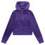 Picture of Juicy Couture Girls  Zip Through Diamante Velour Hoodie - Deep Blue