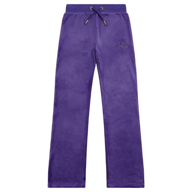 Picture of Juicy Couture Girls Diamante Bootcut Velour Jogger - Deep Blue