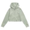 Picture of Juicy Couture Girls Arch Zip Through Diamante Velour Hoodie - Frosty Green