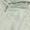 Picture of Juicy Couture Girls Arch Zip Through Diamante Velour Hoodie - Frosty Green