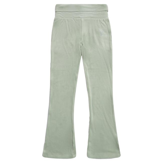 Picture of Juicy Couture Girls Diamante Logo Fold Over Velour Joggers - Frosty Green