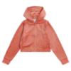 Picture of Juicy Couture Girls Arch Zip Through Diamante Velour Hoodie - Burnt Siena