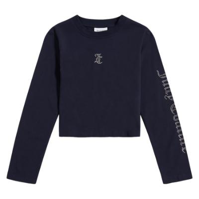 Picture of Juicy Couture Girls Diamante Arm Tee - Night Sky Navy