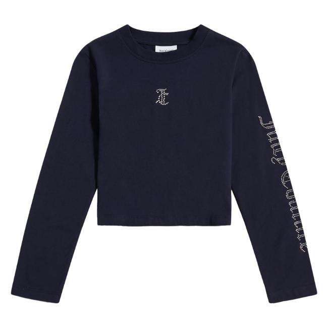 Picture of Juicy Couture Girls Diamante Arm Tee - Night Sky Navy