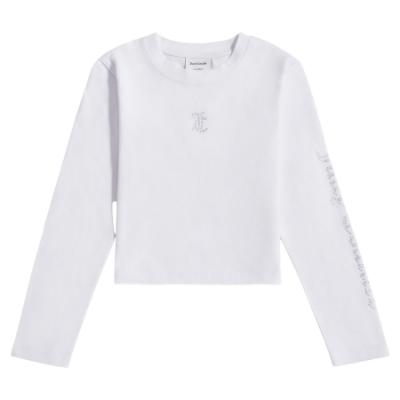 Picture of Juicy Couture Girls Diamante Arm Tee - White