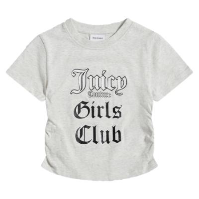 Picture of Juicy Couture Girls Slogan Tee With Ruched Sides - Vintage Heather Marl