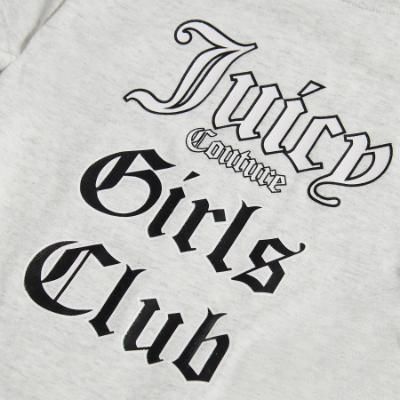 Picture of Juicy Couture Girls Slogan Tee With Ruched Sides - Vintage Heather Marl