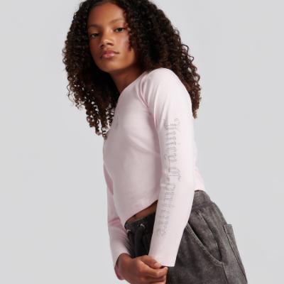 Picture of Juicy Couture Girls Diamante Arm Tee - Cherry Blossom