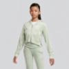 Picture of Juicy Couture Girls Arch Zip Through Diamante Velour Hoodie - Frosty Green