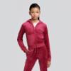 Picture of Juicy Couture Girls  Zip Through Diamante Velour Hoodie - Red Plum