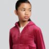 Picture of Juicy Couture Girls  Zip Through Diamante Velour Hoodie - Red Plum