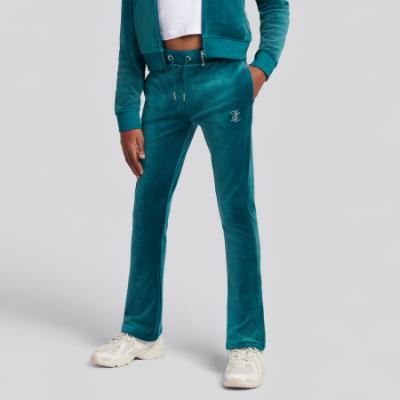 Picture of Juicy Couture Girls Diamante Bootcut Velour Jogger - Spruced Up Green