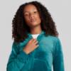 Picture of Juicy Couture Girls  Zip Through Diamante Velour Hoodie - Spruced Up Green