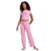 Picture of Juicy Couture Girls Juicy Script Lettuce Tee & Wide Leg PJ Set - Pinky Lilac Chiffon