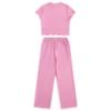 Picture of Juicy Couture Girls Juicy Script Lettuce Tee & Wide Leg PJ Set - Pinky Lilac Chiffon