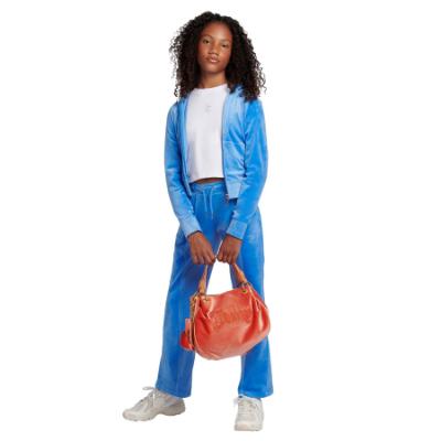 Picture of Juicy Couture Girls Cord Panel Diamante Velour Hoodie & Pants Set X 2 - Regatta Blue
