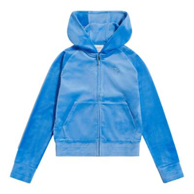 Picture of Juicy Couture Girls Cord Panel Diamante Velour Hoodie & Pants Set X 2 - Regatta Blue