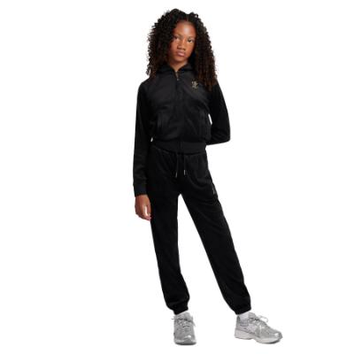 Picture of Juicy Couture Girls Zip Through Velour Hoodie & Jogger Set X 2 - Jet Black