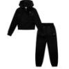 Picture of Juicy Couture Girls Zip Through Velour Hoodie & Jogger Set X 2 - Jet Black