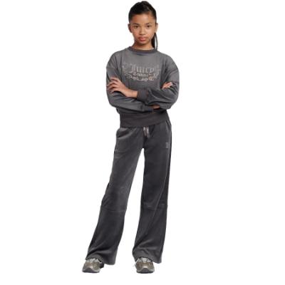 Picture of Juicy Couture Girls Velour Sweater & Wide Trousers Set X 2 - Black Oyster