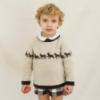 Picture of Foque Boys Horses Sweater  & Check Shorts Set X 2 - Brown Beige Black