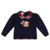 Picture of Deolinda Girls Teddy Sweater & Tartan Skirt Set  - Navy Red